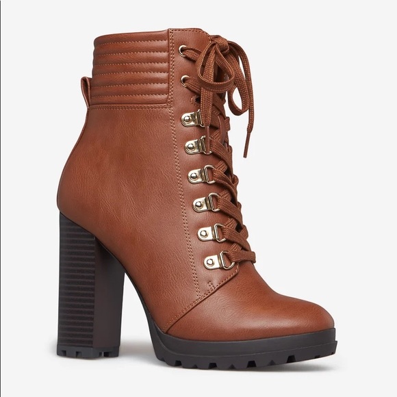 Brown Block Heel Bootie - Picture 2 of 3